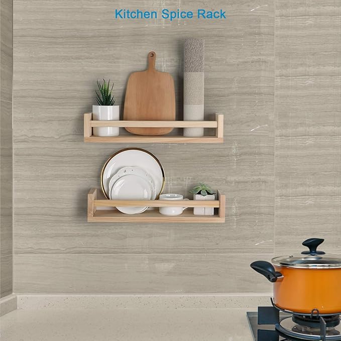 JORIKCHUO Nursery Book Shelves, Kitchen Spice Rack, or Rustic Wall Mounted