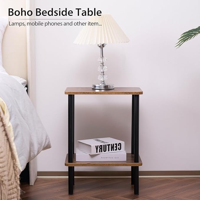 Apicizon 2 Tier End Table Set of 2, Small Side Table