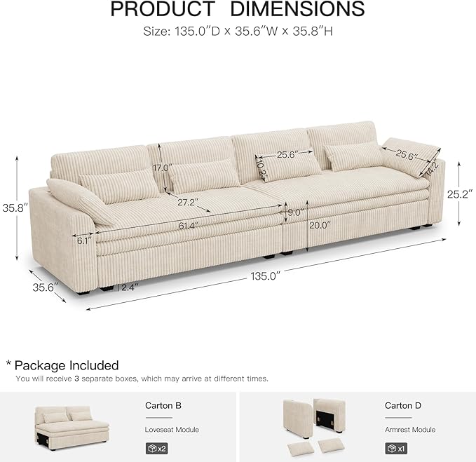 Belffin Large Modular Sectional Sofa
