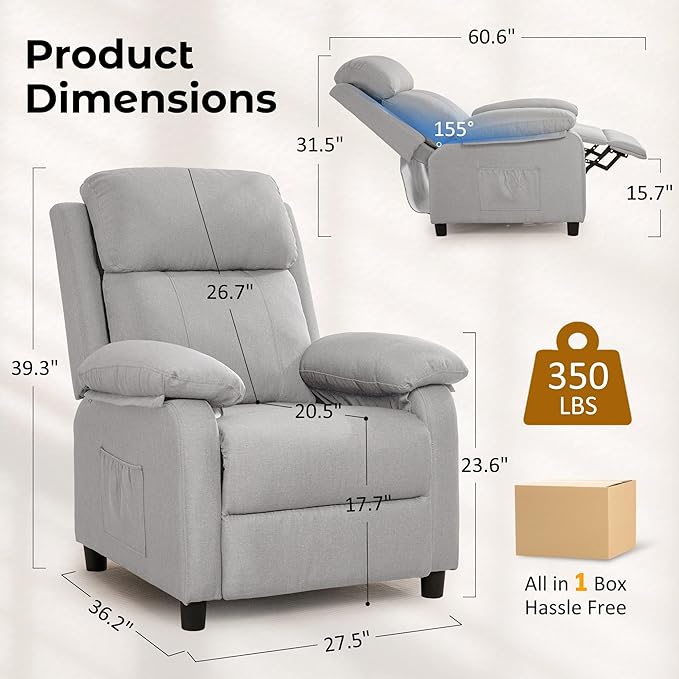 Korser Recliner Chair, Reading Chair