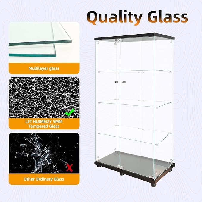 LFT HUIMEI2Y Glass Display Cabinet 4-Shelf