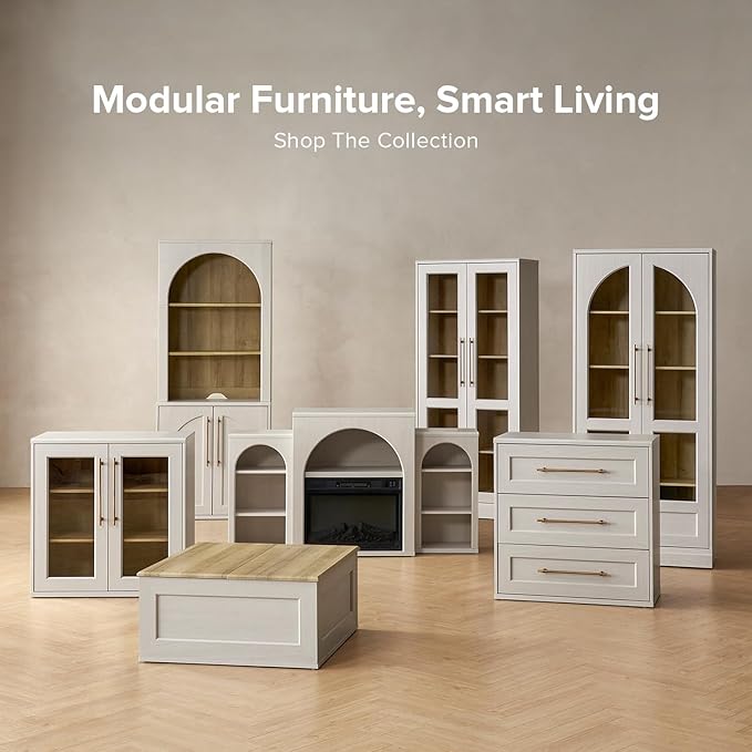 mopio Blake Storage Cabinet, Small Modular Accent Display Sideboard Buffet