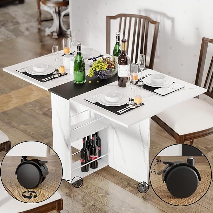 3imothrix Folding Dining Table, Dinner Table