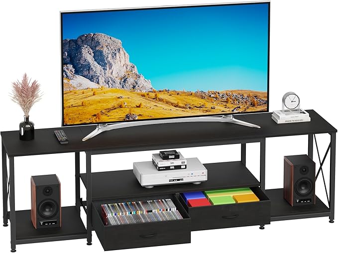 GYIIYUO TV Stand with Fabric Drawers