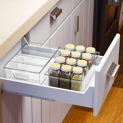 Stackable 8 Pack Snack Organizer for Pantry Shelf,Clear Pantry Organizers and Storage Bins for Fridge,Office,Cupboard,Plastic Pantry Snack Organizer For Breast Milk,Tea Bag,Food Storage Containers