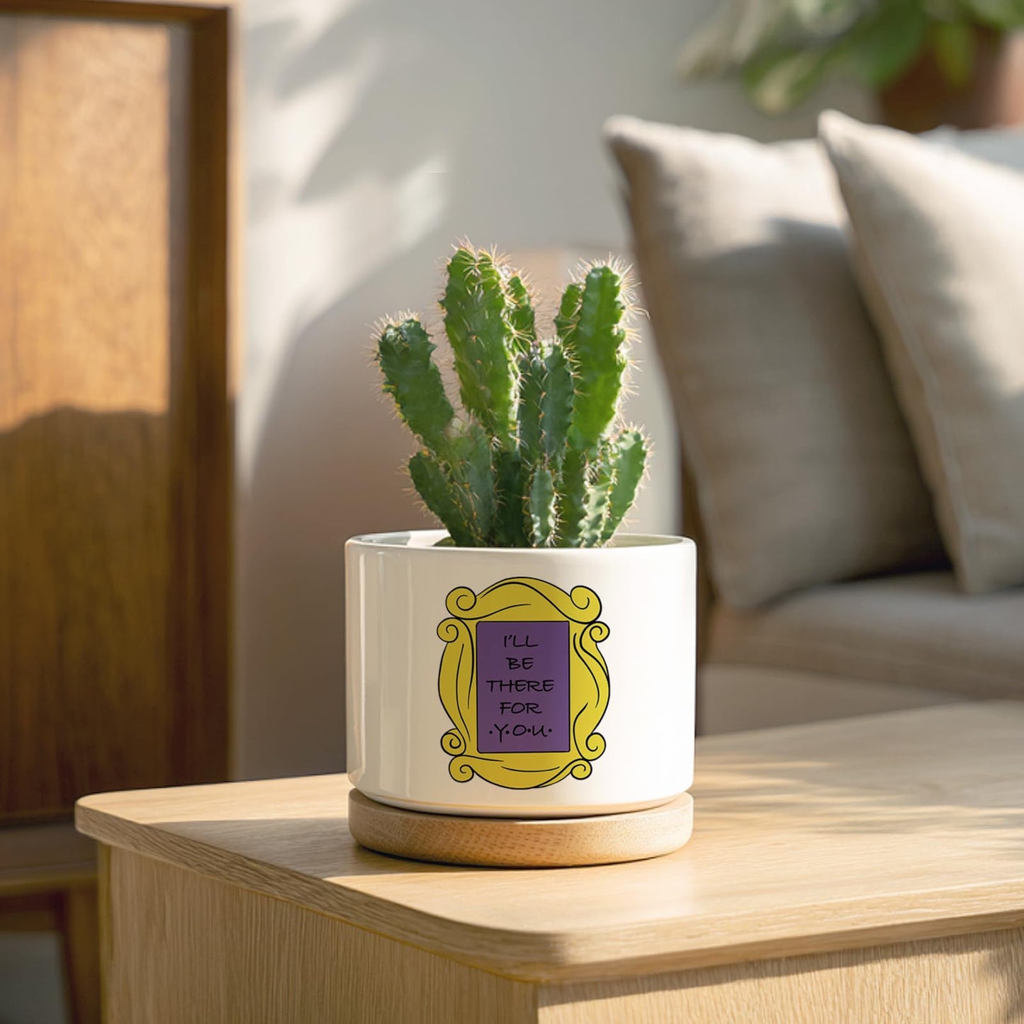 Ywkuiev Succulent Planter, Flower Cactus Plant Pot, Friends Merchandise, Funny Friendship Decor Themed Gifts for Men Women Friends Sister Bestie Housewarming Gift (Plants Not Included)