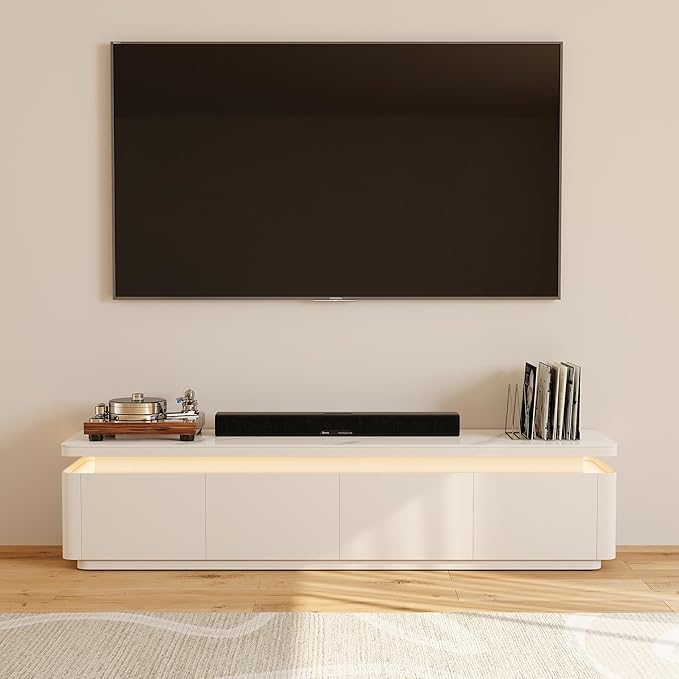 POVISON Fully Assembled 71" Mid-Century Modern TV Stand