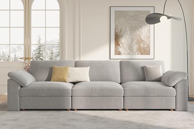 EASE MOOSE Sectional Modular Sofa, Comfty 3 Seat Cloud Couch, FSC Certified