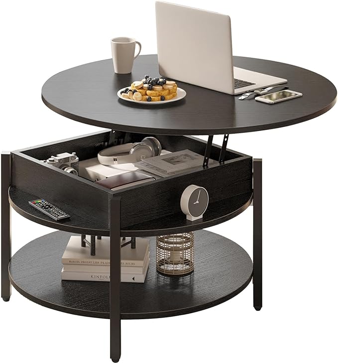 FABATO Round Lift Top Coffee Table