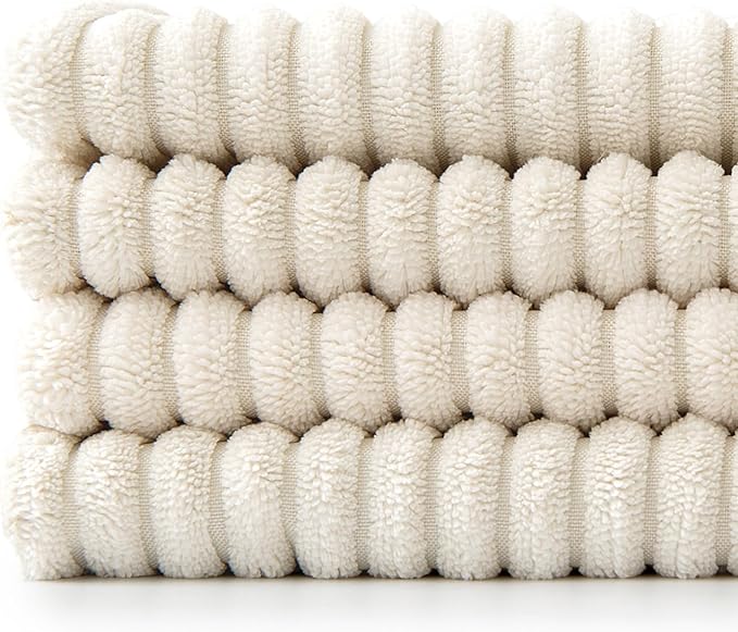 MIULEE Beige Throw Pillow Covers 16x16 Inch Set of 4 Boho Patchwork Cushion