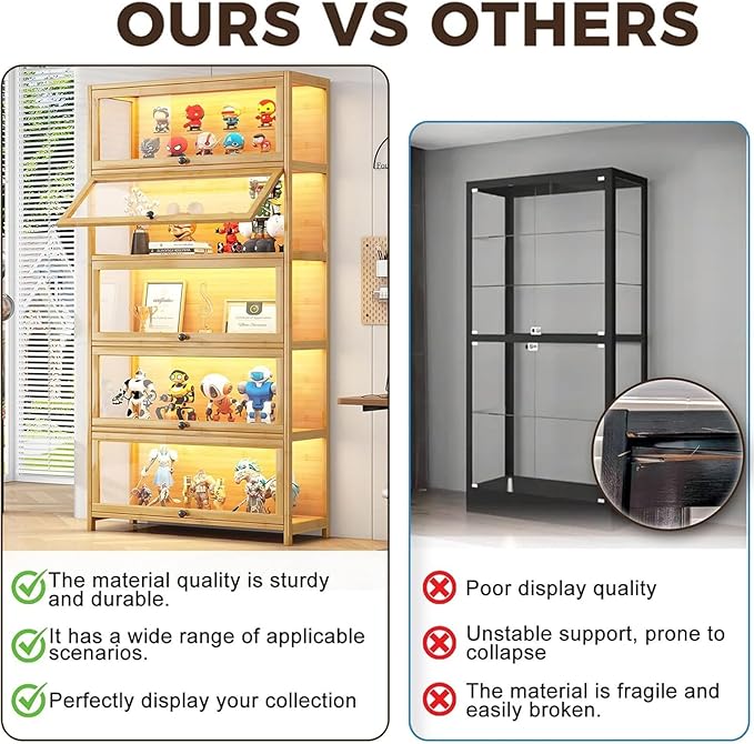 Display Cabinet with Acrylic Glass Doors 67.7'' Tall Curio Cabinet
