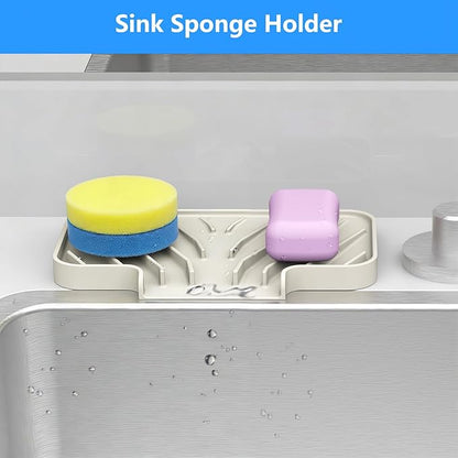 Sponge Holder for Kitchen Sink, Dish Sponge Holder & Soap Tray