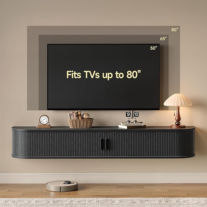 71" Floating TV Stand with Power Outlet