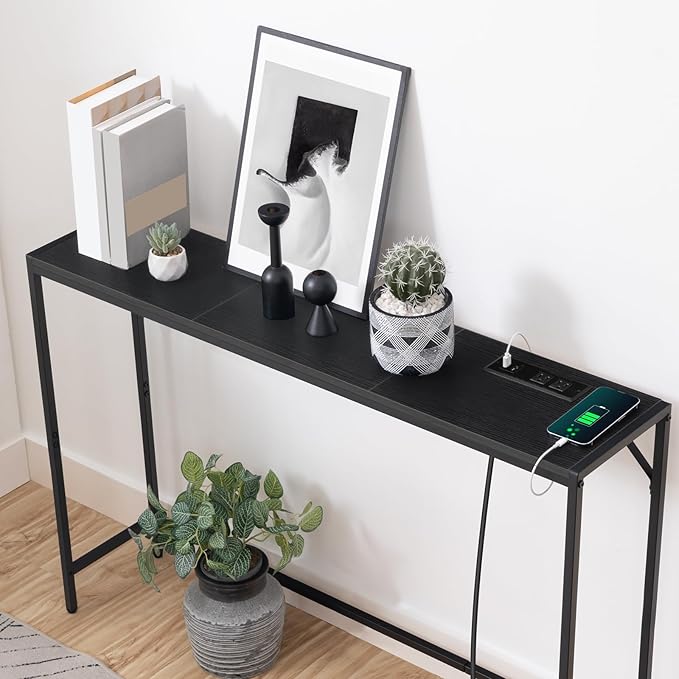 MAHANCRIS Console Table, Narrow Sofa Table, 43.3” Entrance Table