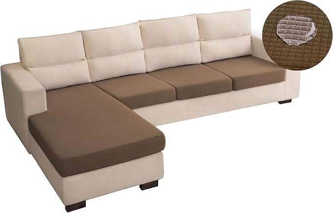 Water Repellent L Shaped Couch Covers 4 Pieces Sofa Seat Cushion Slipcovers