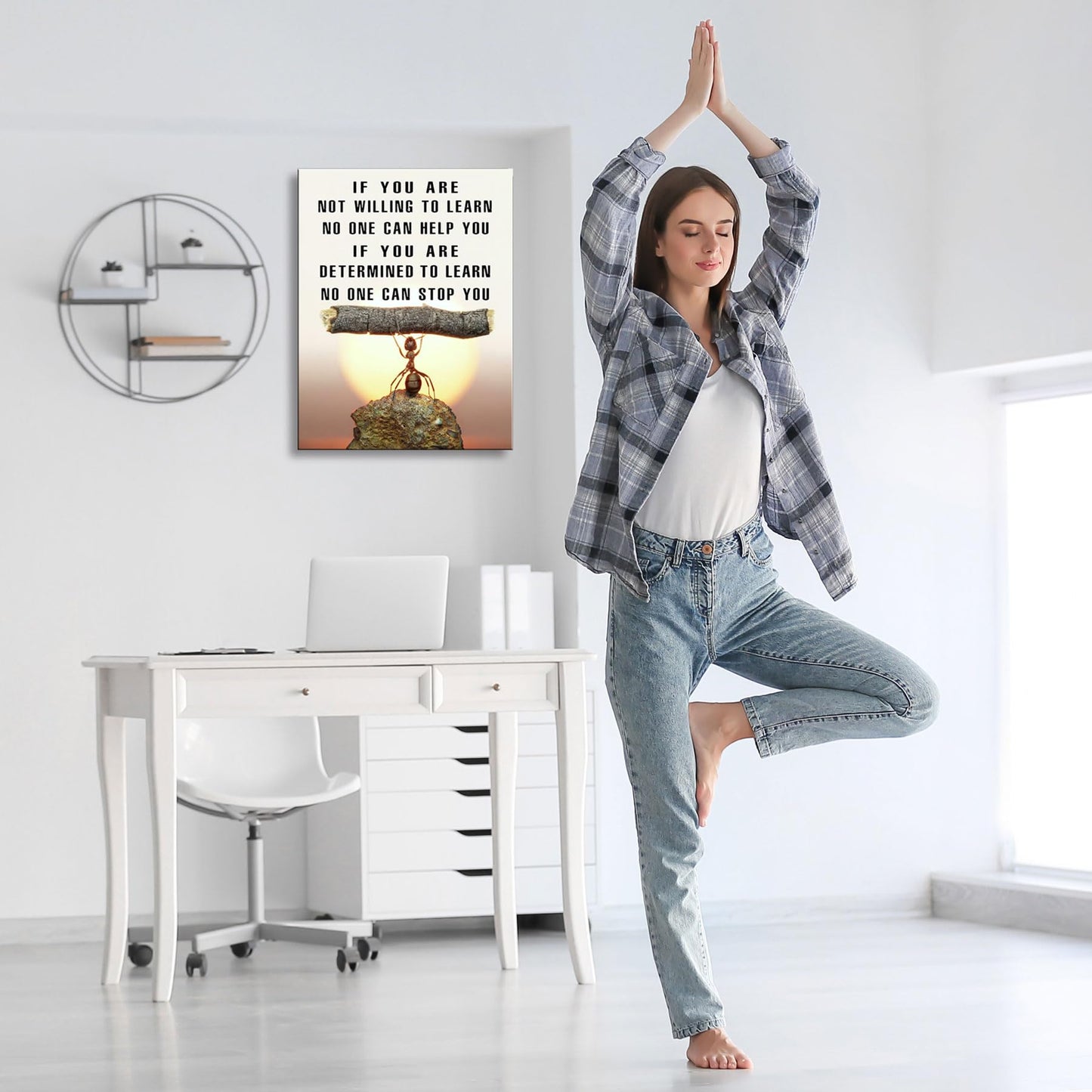 Ploceiny Ant Motivational Wall Art - Inspiring Canvas Decor for Living Room, Kitchen,Laundry room,,bathroom, Bedroom,Office Wall Art & Decor Motivational poster - Positive Quotes Wall Decor