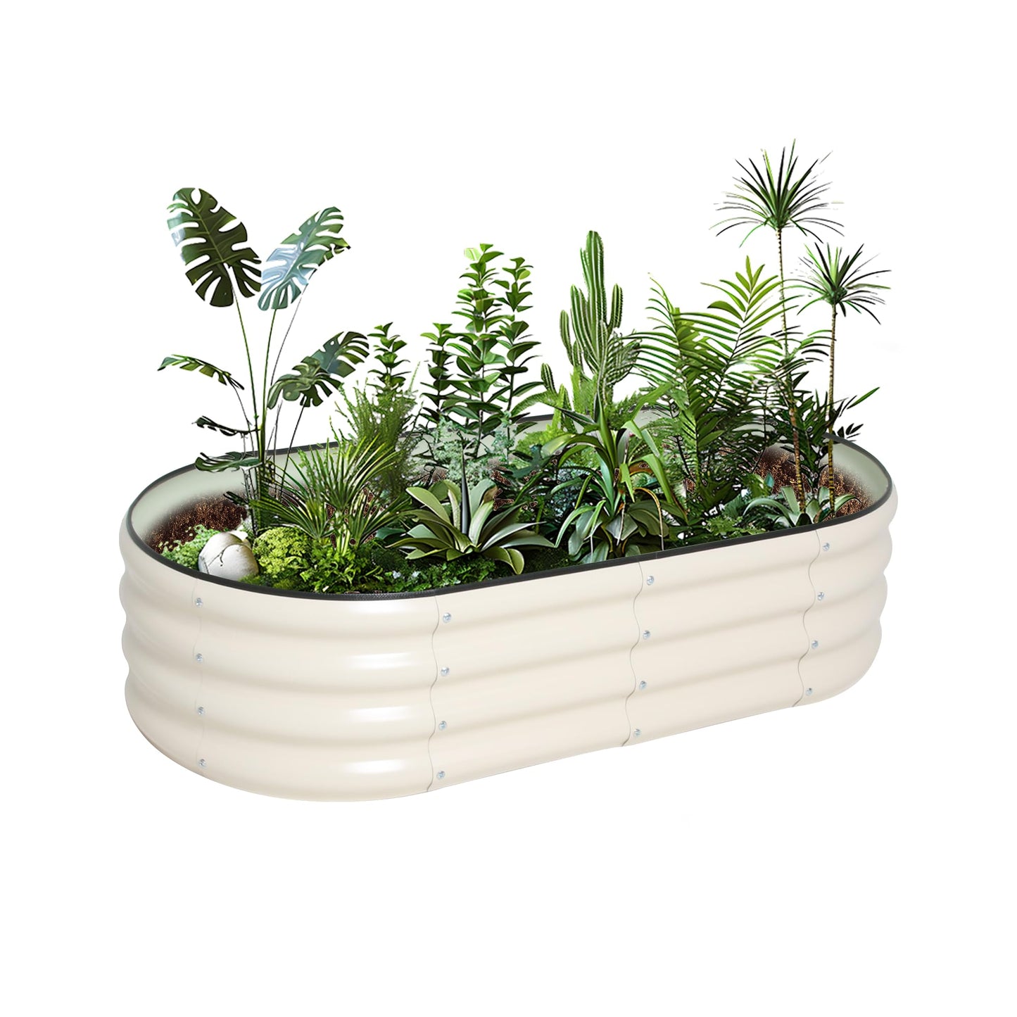 ToBoom Galvanized Raised Garden Bed Kit Outdoor Metal Garden Planter Box for Backyard Gardening, Planting Vegetables, and Patio (47.2"x23.6"x11.8")