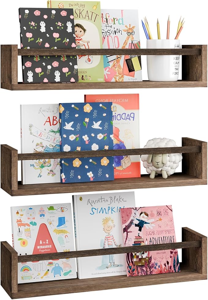 Fixwal Nursery Book Shelves, 16.5 Inch Floating Bookshelves