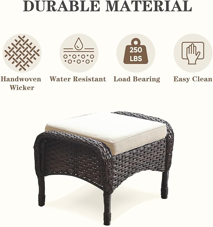 Belord 6 Pieces Wicker Patio Conversation Sets