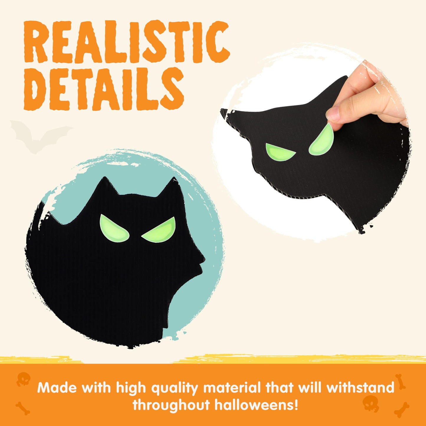 JOYIN 6 Pcs Halloween Yard Signs Decorations Outdoor, Halloween Black Cat Stakes with Glow in Dark Eyes, Scary Silhouette Decor for Pathway Graveyard Yard Garden Lawn Patio Party Supplies