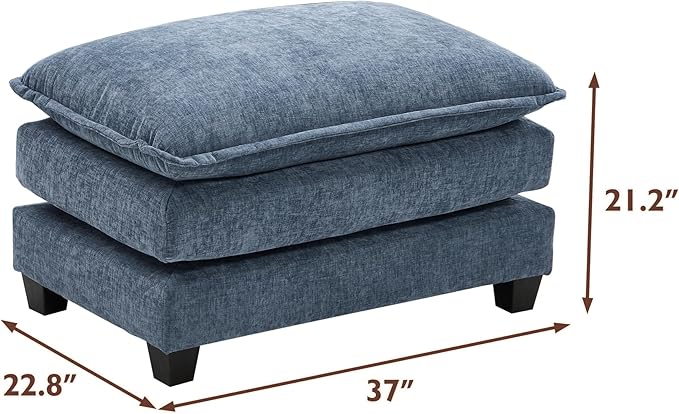 Ihanherry Ottoman for Modular Sectional Cloud Sofa, Chenille Deep Seat Couch
