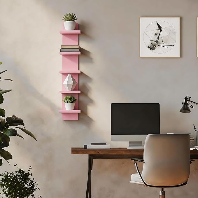 Homaterial 5 Tier Wall Shelf Unit, Decorative Wall Mount Vertical Shelving