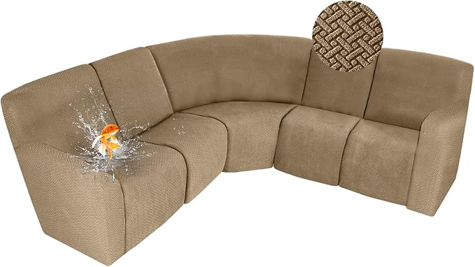 ALIECOM 100% Waterproof Recliner Sectional Couch Covers L Shape Stretch Corner