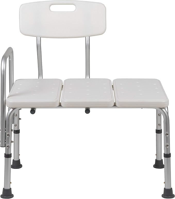 Flash Furniture HERCULES Series 300 Lb. Capacity Adjustable White Bath & Shower