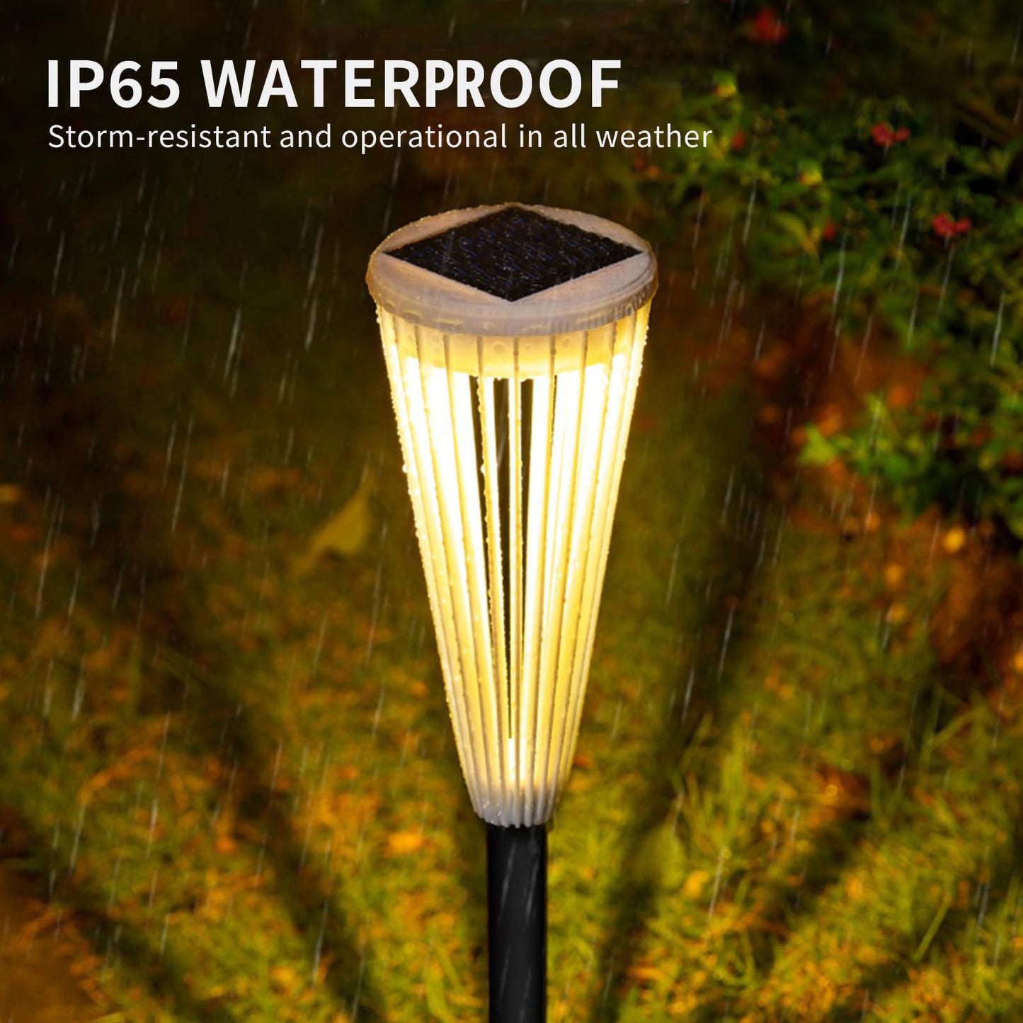 Hollow Solar Garden Lights Outdoor Landscape Courtyard Atmosphere Decorative Ground-Mounted Lawn Lights Solar Pathway Lights 2 Pack