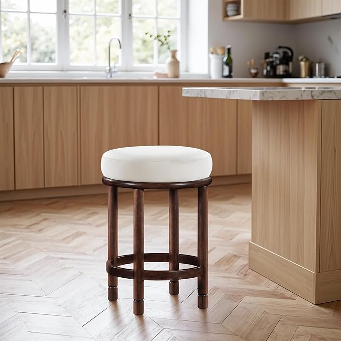 Meridian Furniture 978Cream-C Monette Collection Art Deco Counter Stool