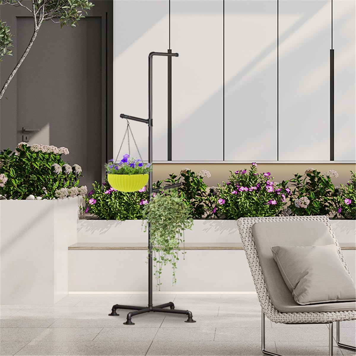Lengfkus Plant Hanger Indoor,Corner Hanging Plant Stand,Heavy Duty Metal Hanging Plant Holder for Indoor Plants,Living Room,Balcony,Bedroom,Garden