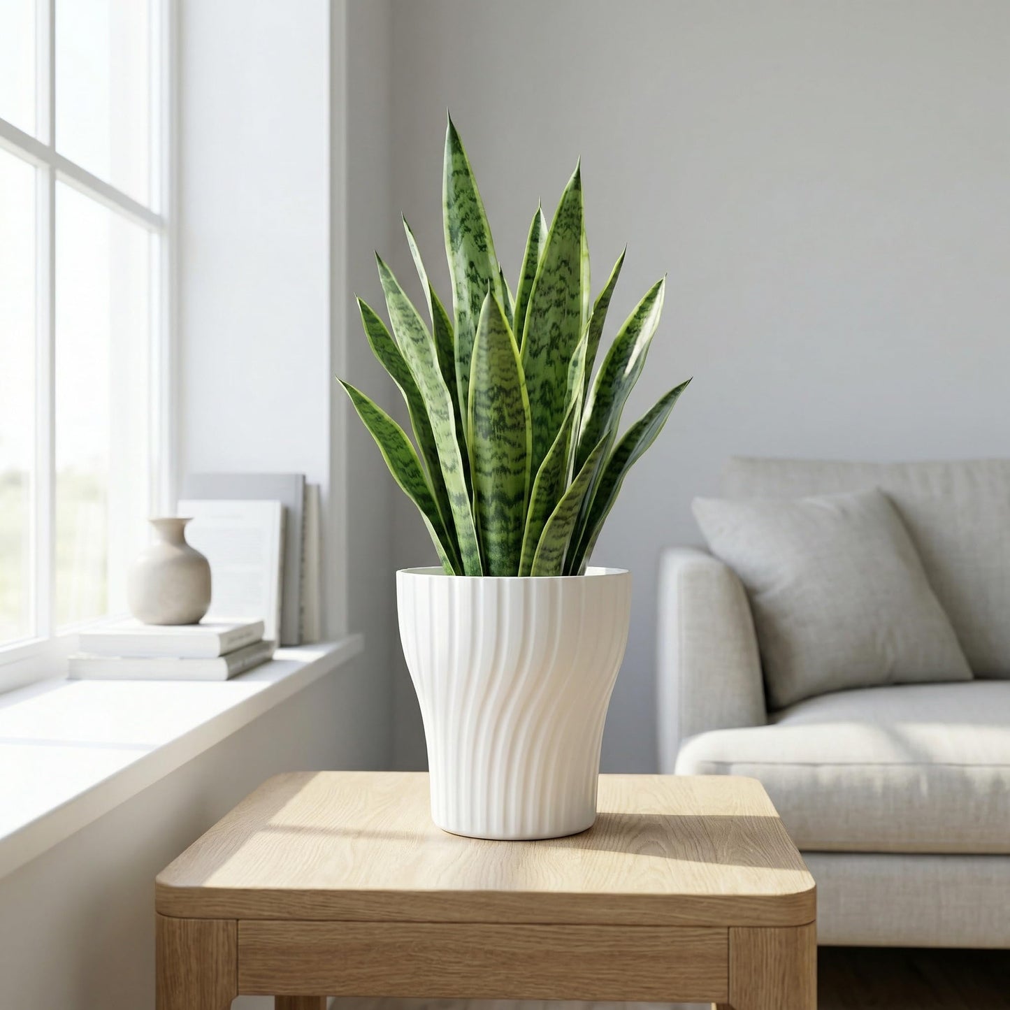 zvsgwj Self-Watering Plant Pots with Wick, Rotating Pattern Planters with Drainage & Inner Pot for Desk Living Room Bedroom Home Decor, 6.3 Inch 2-Pack in White & Clear