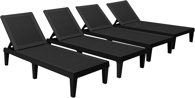 Devoko Outdoor Chaise Lounge Chair Set of 4