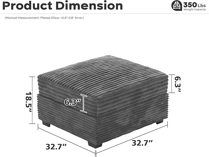 ovios 32.7 inches Ottoman Seat Module