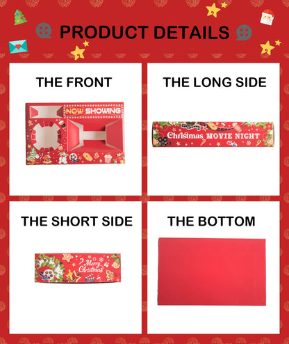 40 Pcs Christmas Party Supplies - Xmas & Birthday Party Favors - Snowman Family Movie Night Paper Snack Trays - Popcorn & Drink & Candy Box