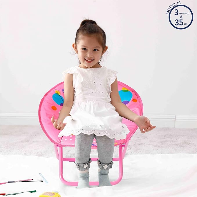 Disney Minnie Mouse Toddler Folding Saucer Chair – 19" Soft Plush Seat