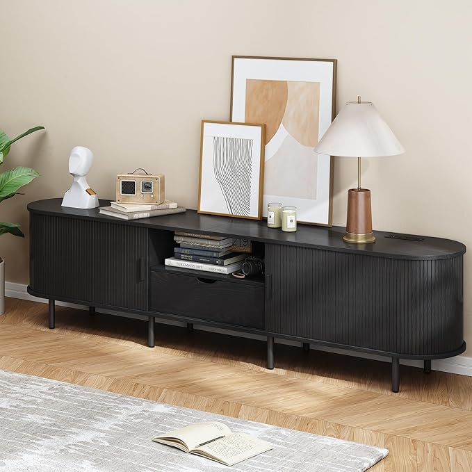 ONBRILL 86.6" TV Stand with Power Outlet