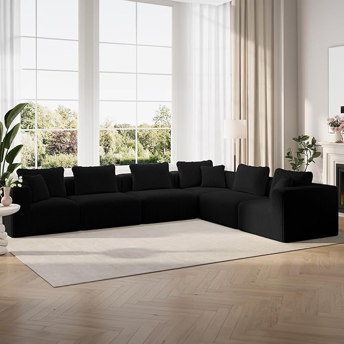 Novilla 141" Modular Sectional Sofa, Modern Cloud Sectional Couch