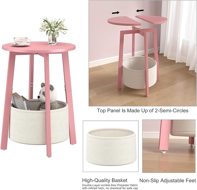 sthmec Small Round Side End Table Set of 2