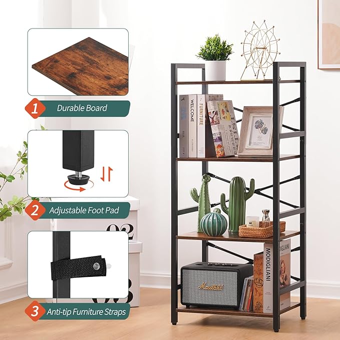 Yoobure 4 Tier Bookshelf