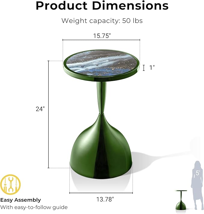 Homes: Inside + Out Halric Modern 24" Tall Round End Table