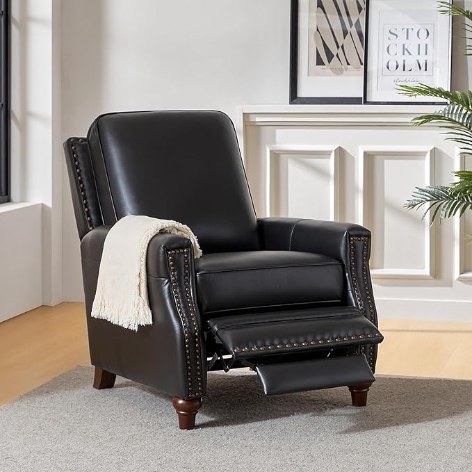 HULALA HOME Genuine Leather Manual Recliner Chair