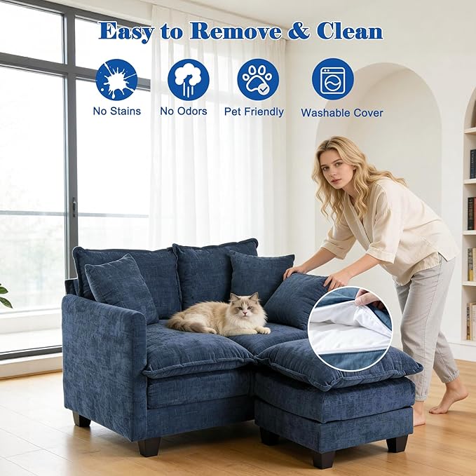 Loveseat Sofa with Ottoman