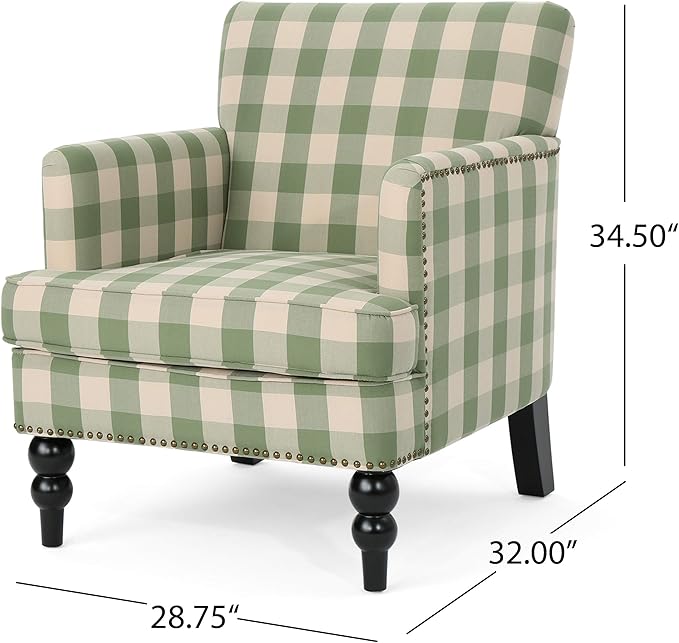 Christopher Knight Home Eve Modern Upholstered Club Chair, Wooden Living Room