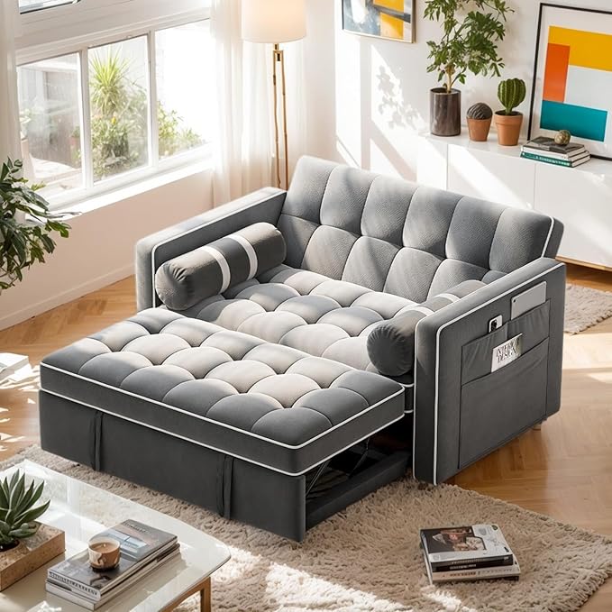 Pipishell 3 in 1 Convertible Sleeper Sofa Bed, Pull Out Couch