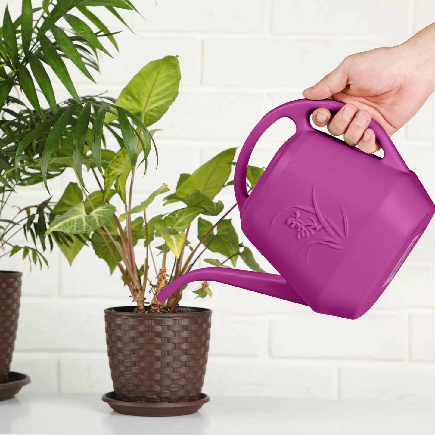 TTAOE GN Watering Can - for Home Plant Garden - 1/2 Gallon - Rose Red
