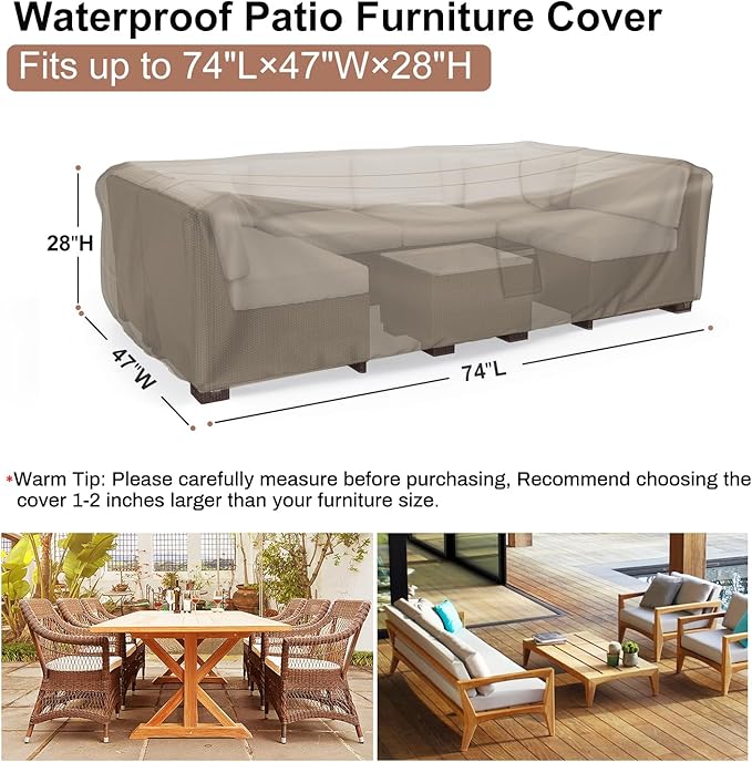 Mrrihand Heavy Duty Patio Furniture Covers, Outdoor Furniture Covers Waterproof