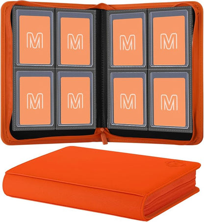 Toploader Binder,4-Pocket Side Load Trading Card Album, Holds 128 Cards with Double-Sided Pockets for MTG, Sports Cards, Top Loader Storage