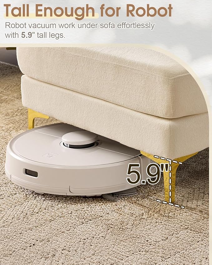 Karl home 99.6" Sectional Sofa, U-Shaped Chenille Upholstered Couch