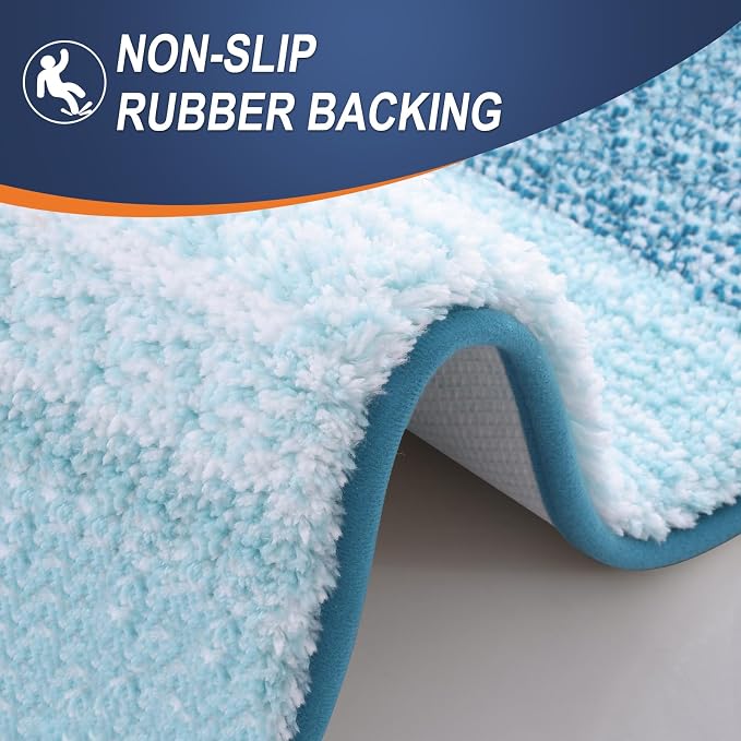 OLANLY Large Bathroom Rugs Mat 40x24, Extra Soft Absorbent Microfiber Bath Rugs, Rubber Backing, Quick Dry, Washable Bath Mats for Bathroom Floor, Tub and Shower, Home Decor Accessories, Peacock Blue